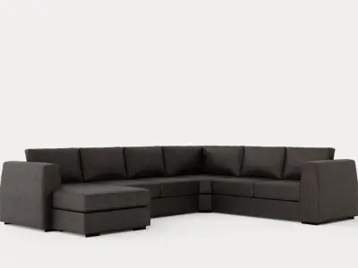 Optus Corner Sofa With Divan Reversible Dark Gray Low-poly 3D model