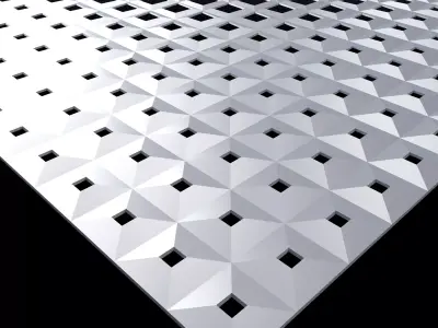 Perforated panel with parametric pattern 25O26 3D model