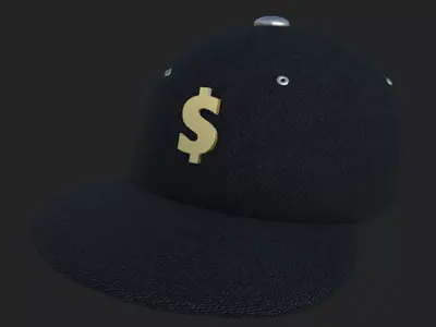 Dollar Hat MODEL for Maya Blender and Game Engine Low-poly 3D model