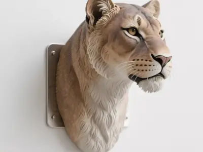 lion sculpture 3D print model