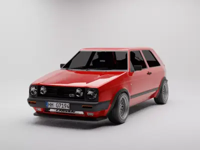 vw golf 2 gti 3D model