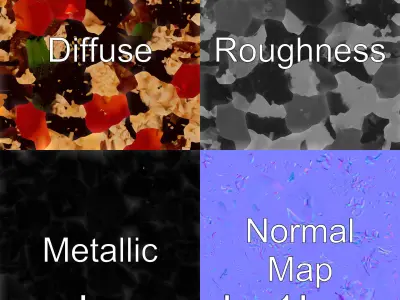 Mexican Mole Poblano Sauce and Turkey model pack Low-poly 3D model