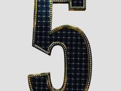 Solar Panel Number - 5 3D model