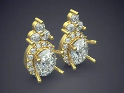 Luxury Cufflinks With Huge Diamonds CAD 5464 3D print model