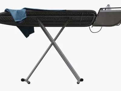 iron and ironing board 3D model