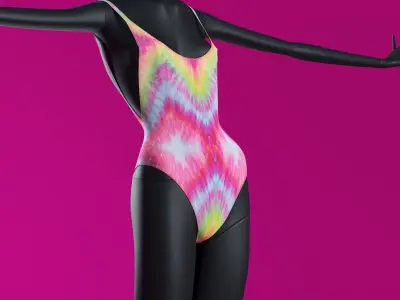 Woman Swimsuit VS Cheeky One-piece 3D model