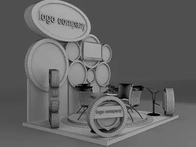 Booth Exhibition Stand a215 3D model