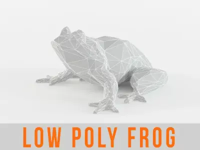 Low Poly Frog Animal - Toad - Paddock - Batrachian Low-poly 3D model