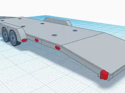 1 24 scale dove tail open car trailer 3D print model