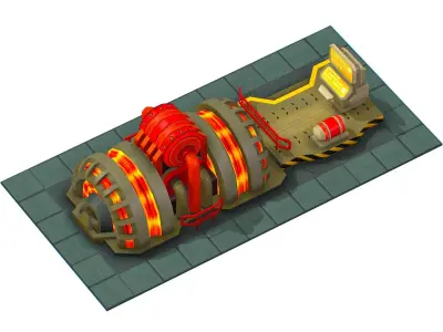 isometrical Installation Power Plant Generator 2 Low-poly 3D model