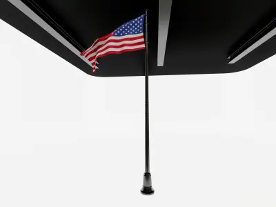 American USA 3D Model Flag on Flagpole High-Quality for All Free low-poly 3D model