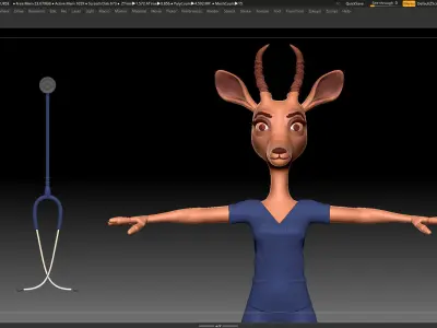 Blue Nurse Antelope - ZBrush Character Basemesh 3D model