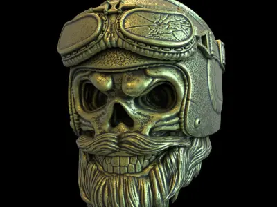 skull ring biker helmet vol 2 jewelry 3D print model