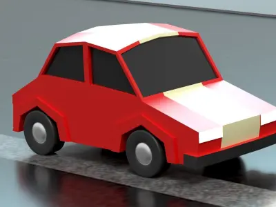 Low Poly Game Ready Car Low-poly 3D model