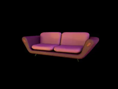 Retro Sofa Free low-poly 3D model