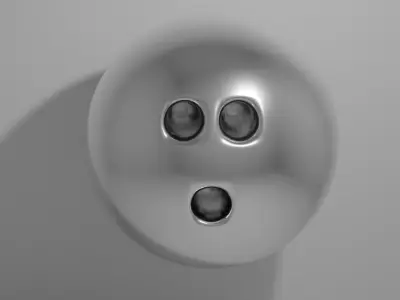 Silver Bowling Ball 3D model