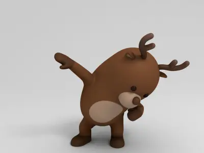 Rigged Cartoon Reindeer 3D model