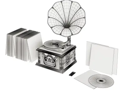 Classic Gramophone 3D model