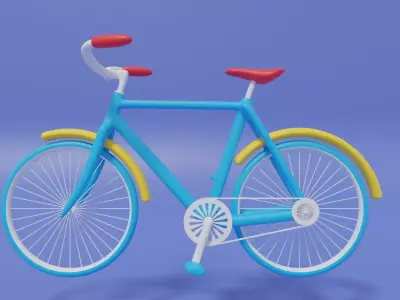 Cartoon Cute Bicycle 3D model