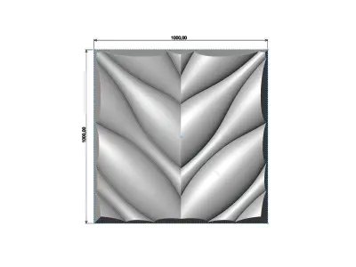 Undulated wave 3d decor wall relief N04 3D print model