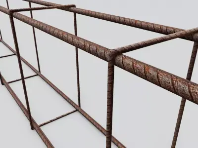 Square Iron Frame - Construction - Armacao de Ferro Low-poly 3D model