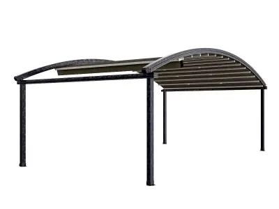 Motorized Pergola 4 damaged painted steel 3D model
