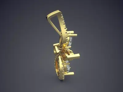 Luxury Pendant With Plenty Of Diamonds CAD 5100 3D print model