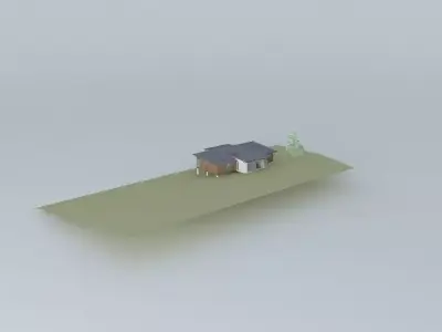 Individual wood frame house Free 3D model