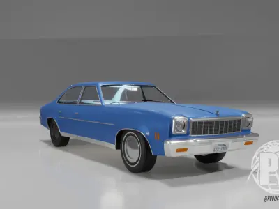 1975 Chevy Malibu Classic 4 door Low-poly 3D model