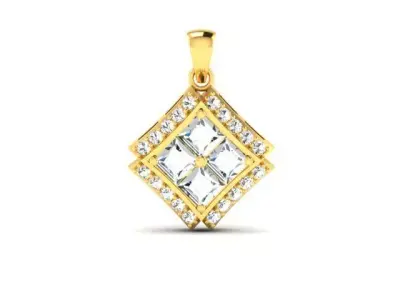 Solitaire Women Pendant 3DM STL OBJ FBX Render Details 3D print model order