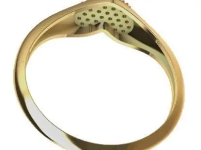 Anel Coracao Cravejado 3D print model