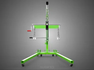 MOBILE ENGINE CRANE HOIST LIFTER STAND LEVELER BALANCER LOAD TON 3D model