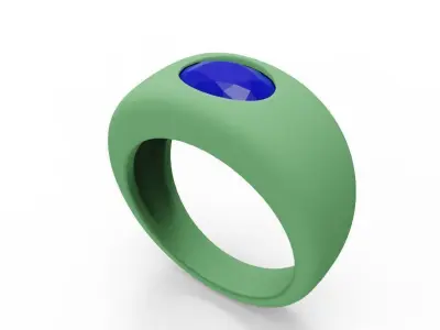 Dome Engagement Ring  02 3D print model