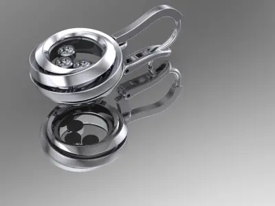 Diamond earrings 3D print model