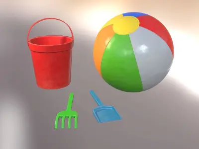 Beach Toys Low-poly 3D model