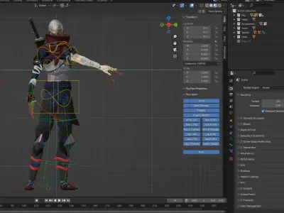 Cyberpunk Ninja Character - Low-poly 3D Model Free low-poly 3D model