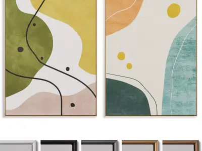 Abstract Painting Frame set 010 3D model