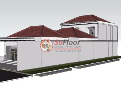 House 10x30m code 522 - Sketchup 3D model 3D model 3D model