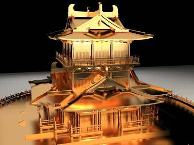 Chinese ancient house  3D model 28