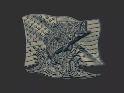 American Bass Fishing cnc model  3D print model