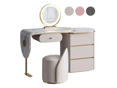 Ensemble de meuble lavabo moderne en bois massif minimaliste 3D model
