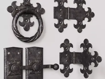 Wrought iron door parts 3D model
