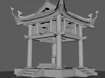 bell tower of Hanoi Vietnamese 3D model