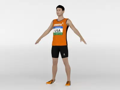 Athlete Runner 08 3D model