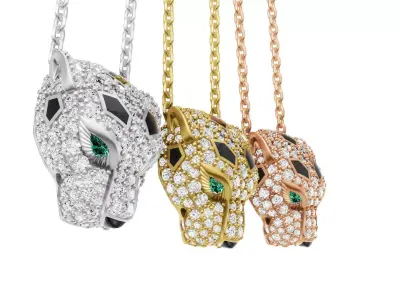 Panther Pendant Paved 3D print model