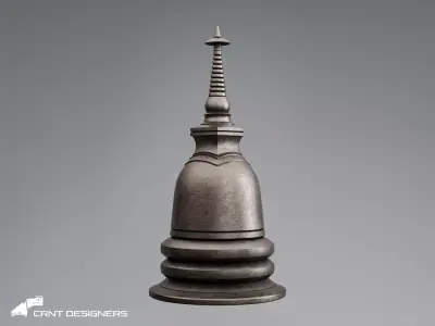 Tibetan Buddhist Stupa - Chorten Ritual Monument Low-poly 3D model