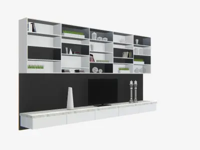 Deco TV Wall PBR 3D model