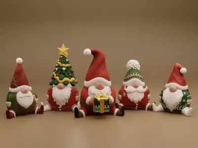 Christmas Gonks 3D print model