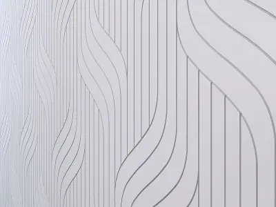3d panel wallpaper with wavy lines Low-poly 3D model