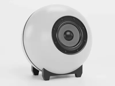 Round Audio Speaker V3 - Universal White Sound Unit Low-poly 3D model